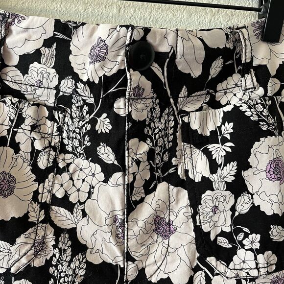 Anthropologie Maeve The Colette Black Floral Print Wide Leg Pants Size 27 - Picture 6 of 15